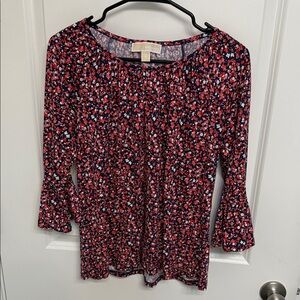 MICHAEL Michael Kors Red and Black Floral Blouse